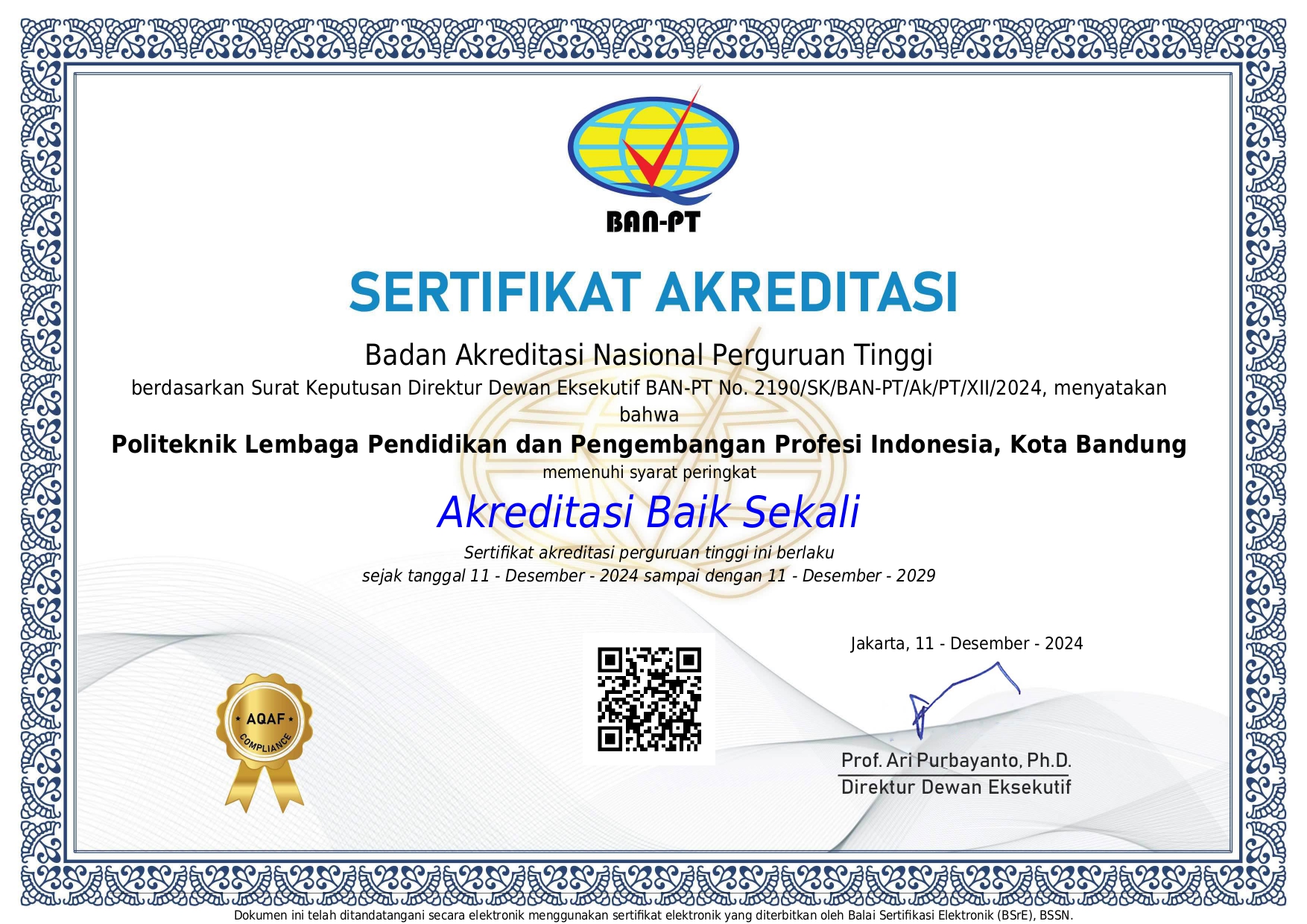 Sertifikat Akreditasi